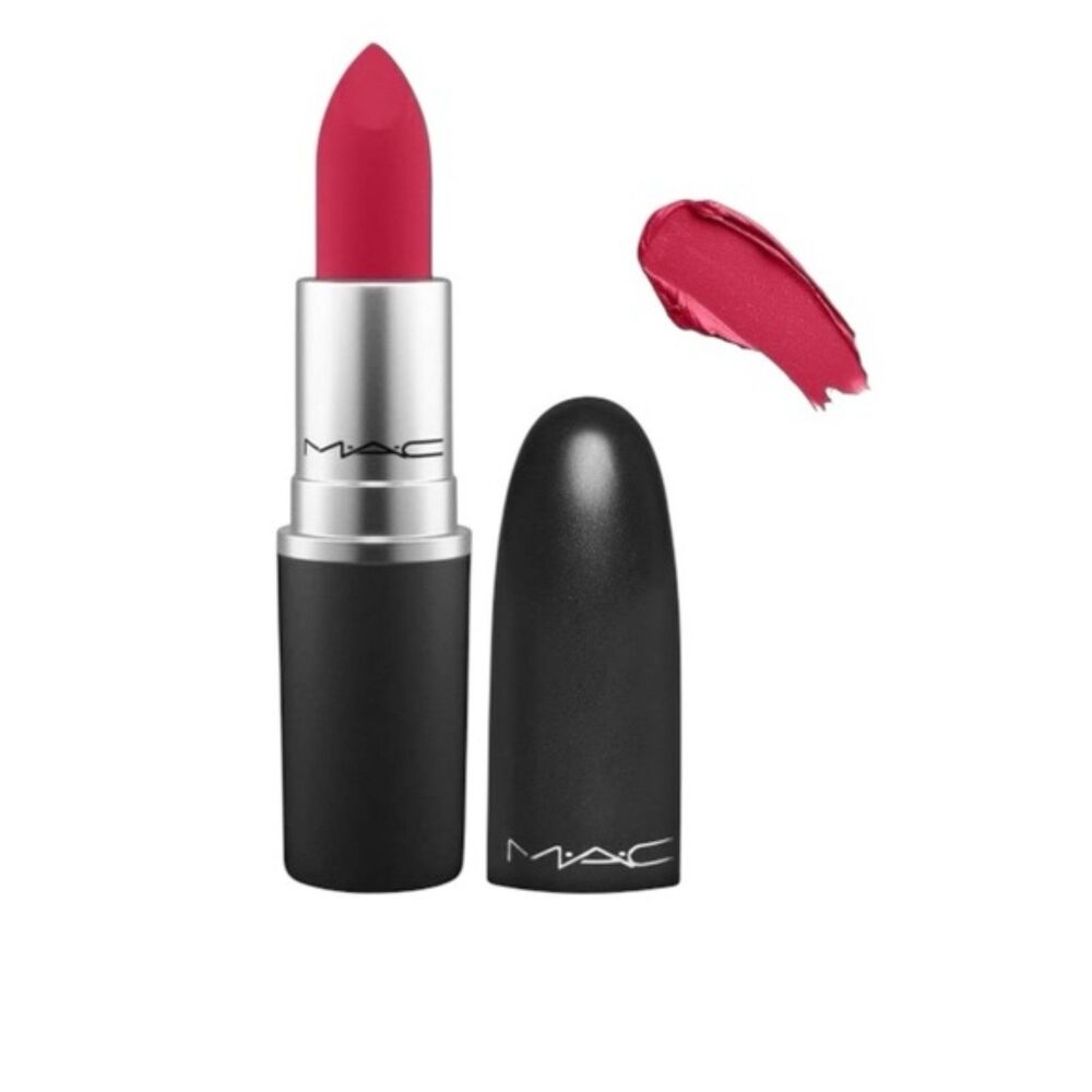 MAC Powder Kiss Moisture Matte Lipstick Shocking Revelation CoolRed NEW 3g 0.1oz